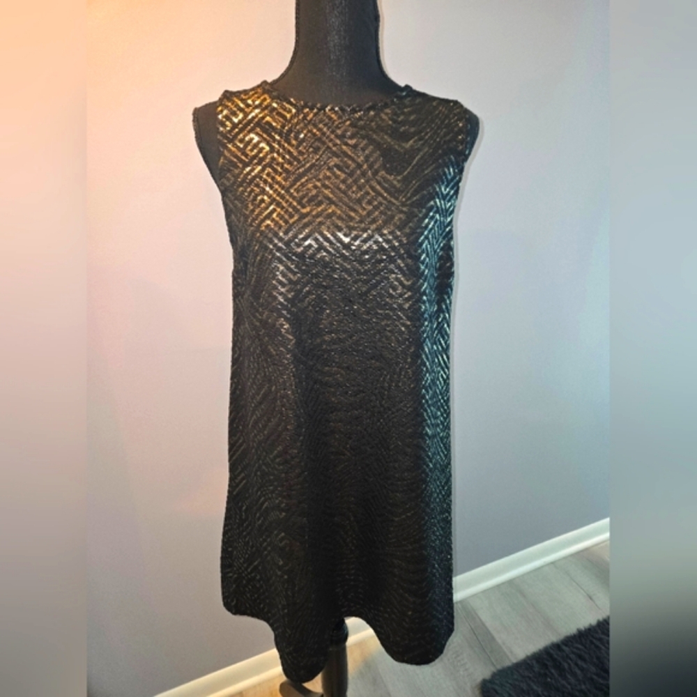 LAST CALL: Black and Gold Patterned Dress